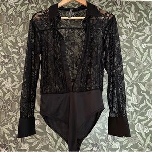Anthropologie Black Lace Bodysuit - Small - NWOT
